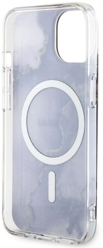 Guess GUHMP14SHTMRSU Apple iPhone 14 / 15 / 13 6.1″ violetinės spalvos kietas dėklas Golden Marble MagSafe