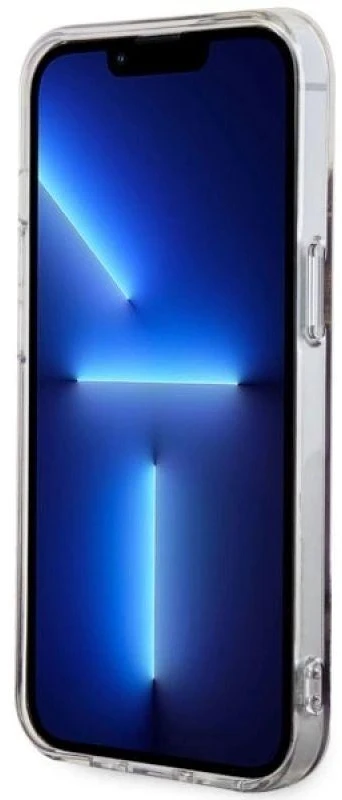 Guess GUHMP14SHTMRSU Apple iPhone 14 / 15 / 13 6.1″ violetinės spalvos kietas dėklas Golden Marble MagSafe