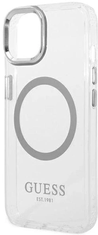 Dėklas GUESS GUHMP14SHSHTMS IPHONE 14/15/13 6.1 "Sidabrinis / Sidabrinis HARD CASE METAL OUTLINE MAGSAFE