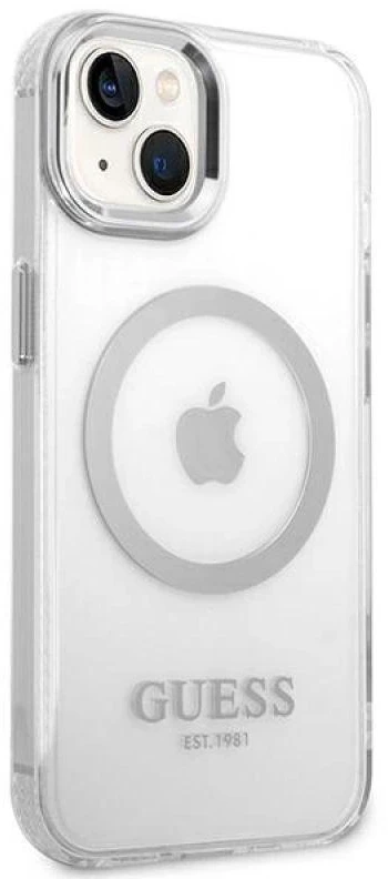 Dėklas GUESS GUHMP14SHSHTMS IPHONE 14/15/13 6.1 "Sidabrinis / Sidabrinis HARD CASE METAL OUTLINE MAGSAFE