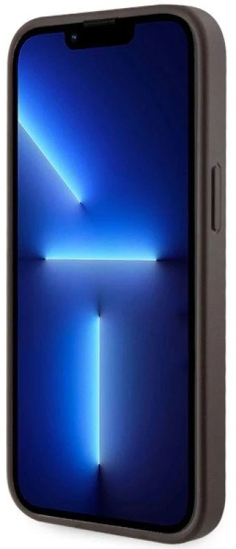 Guess telefono dėklas iPhone 14 6,1 GUHMP14SP4RPSW ruda hartelefono dėklas Magsafe 4G Printed Stripes