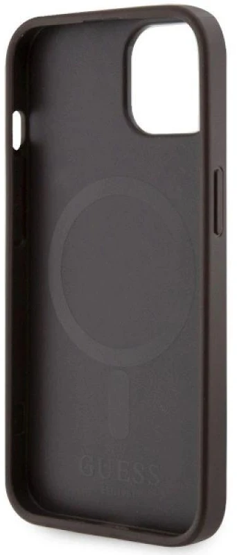Guess telefono dėklas iPhone 14 6,1 GUHMP14SP4RPSW ruda hartelefono dėklas Magsafe 4G Printed Stripes