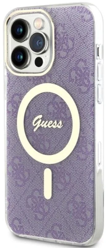 Guess GUHMP14XH4STU Apple iPhone 14 Pro Max 6.7″ violetinės spalvos kietas dėklas 4G MagSafe