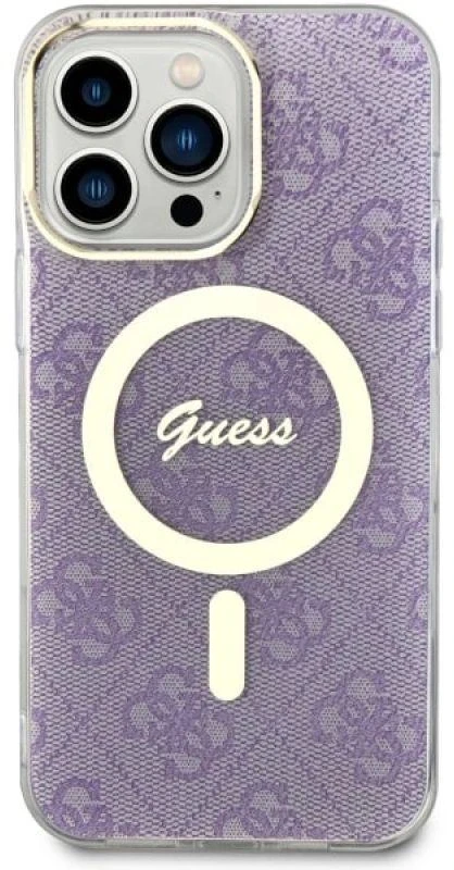 Guess GUHMP14XH4STU Apple iPhone 14 Pro Max 6.7″ violetinės spalvos kietas dėklas 4G MagSafe