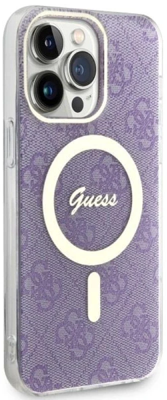 Guess GUHMP14XH4STU Apple iPhone 14 Pro Max 6.7″ violetinės spalvos kietas dėklas 4G MagSafe