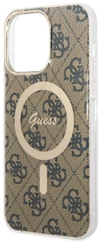 Guess GUHMP14XH4STW Apple iPhone 14 Pro Max 6.7″ rudos spalvos kietas dėklas 4G MagSafe
