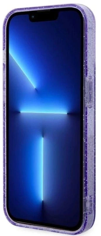 Guess GUHMP14XHCMCGU Apple iPhone 14 Pro Max 6.7″ violetinės spalvos kietas dėklas Glitter Gold MagSafe
