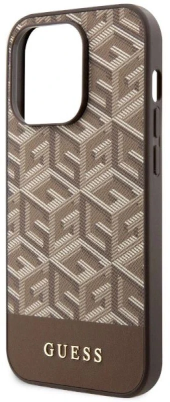 Guess GUHMP14XHGCFSEW Apple iPhone 14 Pro Max 6.7″rudos spalvos kietas dėklas GCube Stripes MagSafe