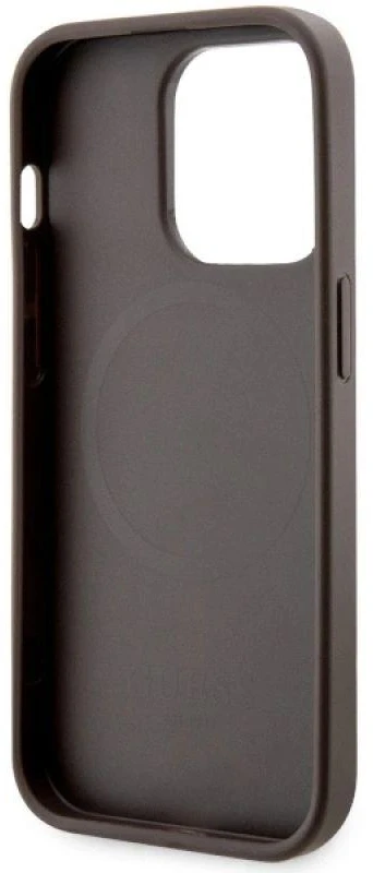 Guess GUHMP14XHGCFSEW Apple iPhone 14 Pro Max 6.7″rudos spalvos kietas dėklas GCube Stripes MagSafe