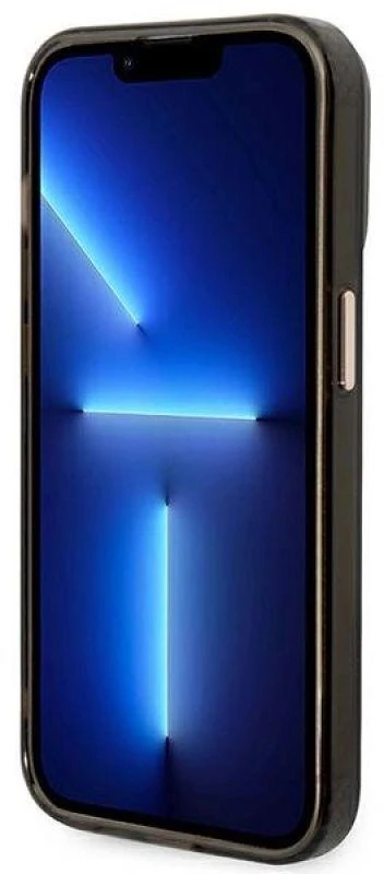 Guess GUHMP14XHTCMK Apple iPhone 14 Pro Max 6,7″ juodos spalvos kietas dėklas Gold Outline Translucent MagSafe