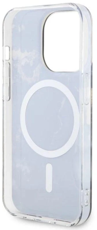 Guess GUHMP14XHTMRSK Apple iPhone 14 Pro Max 6.7″ juodos spalvos kietas dėklas Golden Marble MagSafe
