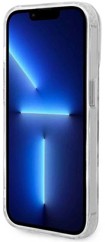 Guess GUHMP14XHTRMS Apple iPhone 14 Pro Max 6,7″ sidabrinis kietas dėklas Metal Outline Magsafe