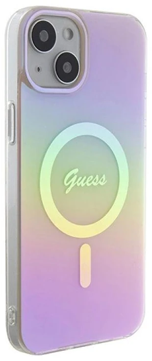 „Guess“ GUHMP15MHITSP „iPhone 15 Plus 6.7“ rausvas/rožinis kietas dėklas IML Iridescent MagSafe