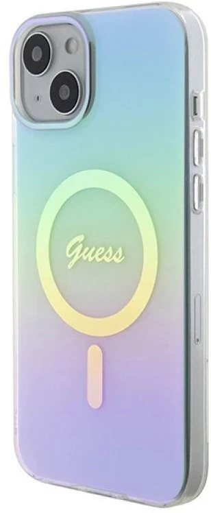 Dėklas GUESS GUHMP15MHITSQ IPHONE 15 PLUS / 14 PLUS 6,7 colių TURKIS / TURKIS KIETAS IML IRIDESCENT MAGSAFE