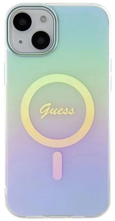 Dėklas GUESS GUHMP15MHITSQ IPHONE 15 PLUS / 14 PLUS 6,7 colių TURKIS / TURKIS KIETAS IML IRIDESCENT MAGSAFE