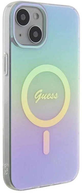Dėklas GUESS GUHMP15MHITSQ IPHONE 15 PLUS / 14 PLUS 6,7 colių TURKIS / TURKIS KIETAS IML IRIDESCENT MAGSAFE