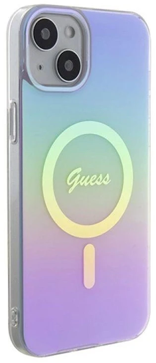 GUESS GUHMP15SHITSU IPHONE 15/14/13 6.1" VIOLETINIS / VIOLETINIS KIETAS DĖKLAS IML IRIDESCENT MAGSAFE