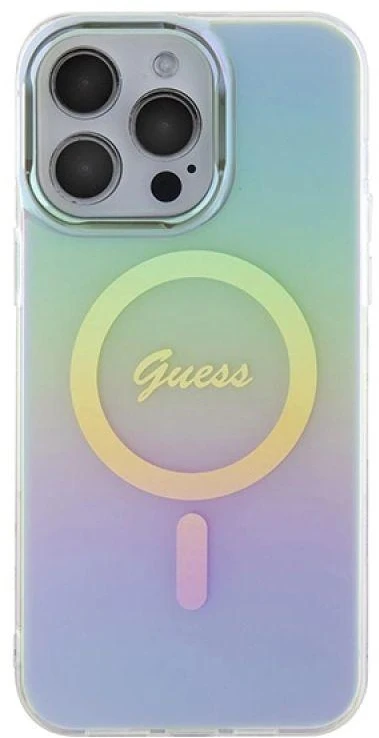 Dėklas GUESS GUHMP15XHITSQ IPHONE 15 PRO MAX TURQUOISE / TURQUOISE HARDCASE IML IRIDESCENT MAGSAFE