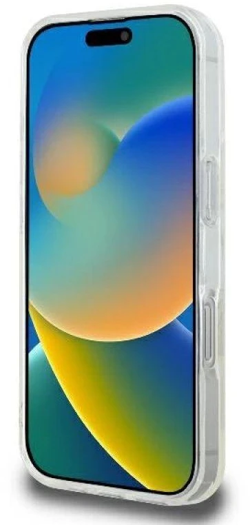Guess GUHMP16LHFGERET Apple iPhone 16 Pro 6.3″ skaidrus kietas dėklas IML Glitter Circle MagSaf