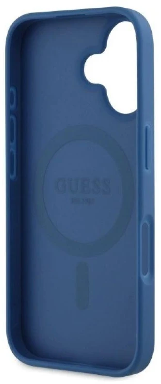 Guess GUHMP16SP4ROPEMCB Apple iPhone 16 6.1″ mėlynas kietas dėklas 4G Flowers Print MagSafe