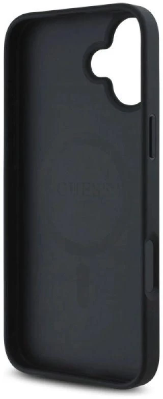 Guess GUHMP16SP4ROPEMCK Apple iPhone 16 6.1″ juodos spalvos kietas dėklas 4G Flowers Print MagSafe