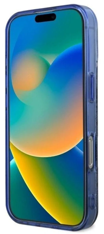 Guess GUHMP16XH4PYEEB Apple iPhone 16 Pro Max 6.9″ mėlynas kietas dėklas IML Peony On 4G Background Magsafe