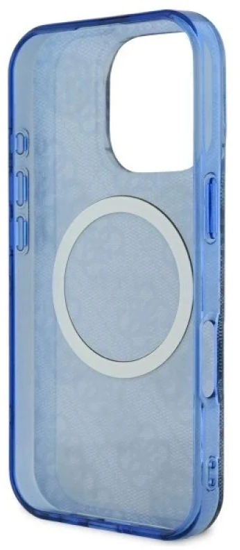 Guess GUHMP16XH4PYEEB Apple iPhone 16 Pro Max 6.9″ mėlynas kietas dėklas IML Peony On 4G Background Magsafe