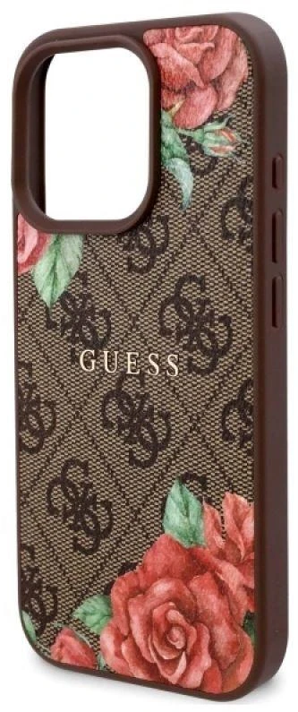 Guess GUHMP16XP4ROPEMCW Apple iPhone 16 Pro Max 6.9″ rudos spalvos kietas dėklas 4G Flowers Print MagSafe