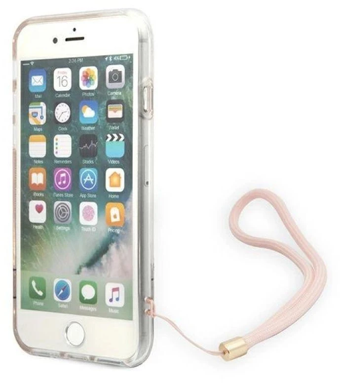 Dėklas Guess GUOHCI8H4STP Apple iPhone SE 2022 / SE2020 / 7/ 8 rožinės spalvos hardcase 4G Print Strap