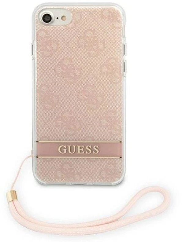 Dėklas Guess GUOHCI8H4STP Apple iPhone SE 2022 / SE2020 / 7/ 8 rožinės spalvos hardcase 4G Print Strap
