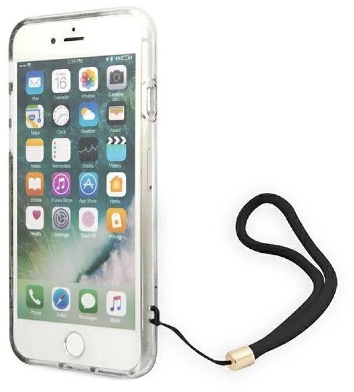 „Guess“ GUOHCI8H4STW „Apple iPhone SE 2022 / SE2020 / 7/8“ rudas kietas dėklas 4G spausdintas dirželis