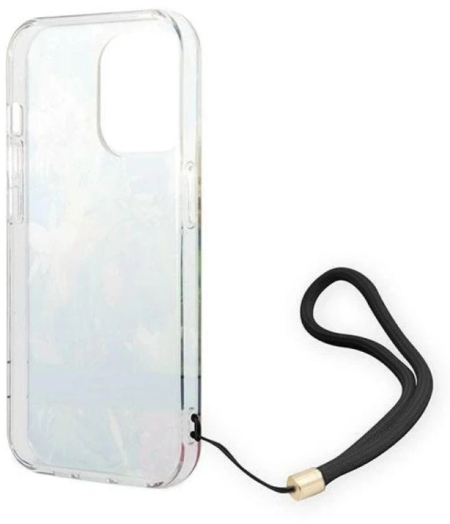 Dėklas GUESS kietas gėlių dirželis GUOHCP14LHFLSB galinis dangtelis, Apple, iPhone 14 Pro, Mėlyna, 6,1 "