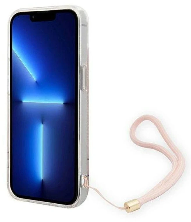 Dėklas Guess GUOHCP14MH4STP Apple iPhone 14 Plus / 15 Plus 6.7″ rožinės spalvos hardcase 4G Print Strap