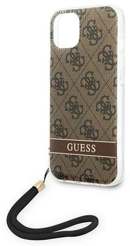 „Guess“ GUOHCP14MH4STW „Apple iPhone 14 Plus / 15 Plus 6.7“ rudas kietas dėklas 4G spausdinimo dirželis