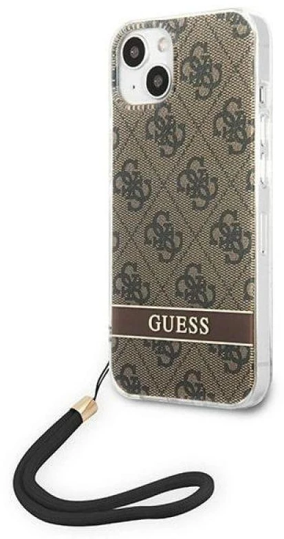 „Guess“ GUOHCP14MH4STW „Apple iPhone 14 Plus / 15 Plus 6.7“ rudas kietas dėklas 4G spausdinimo dirželis