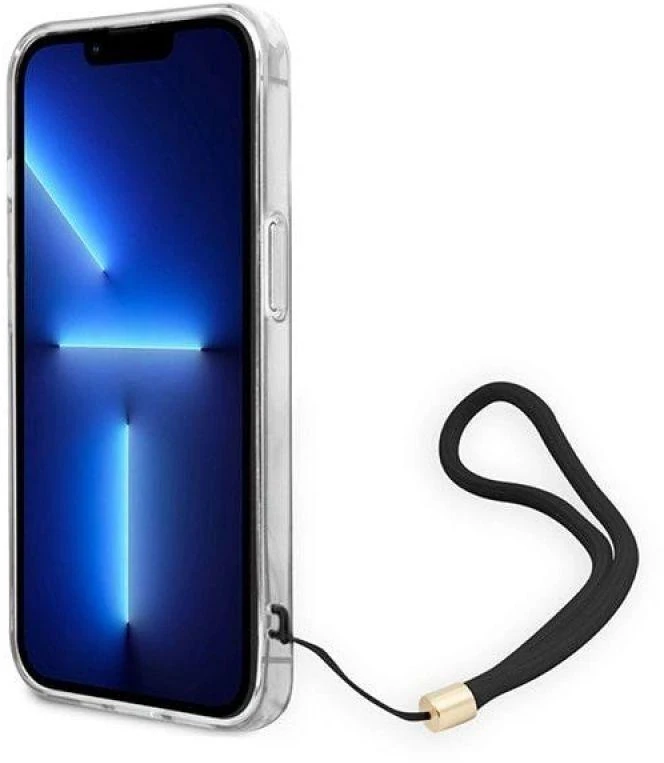 „Guess“ GUOHCP14MH4STW „Apple iPhone 14 Plus / 15 Plus 6.7“ rudas kietas dėklas 4G spausdinimo dirželis