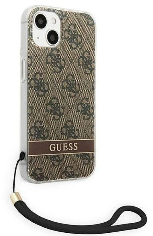 „Guess“ GUOHCP14MH4STW „Apple iPhone 14 Plus / 15 Plus 6.7“ rudas kietas dėklas 4G spausdinimo dirželis