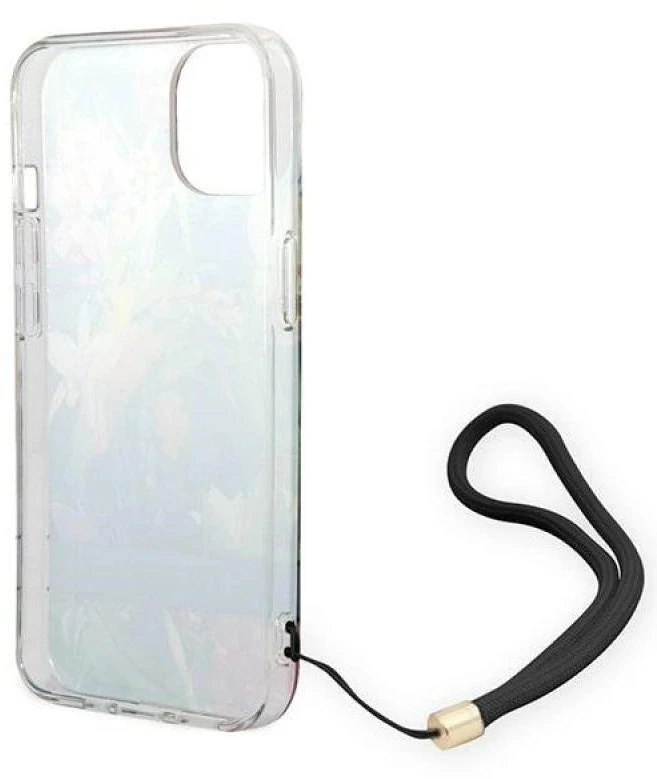 Guess GUOHCP14MHFLSB Apple iPhone 14 Plus / 15 Plus 6.7" mėlynas kietas dėklas su gėlių raštu
