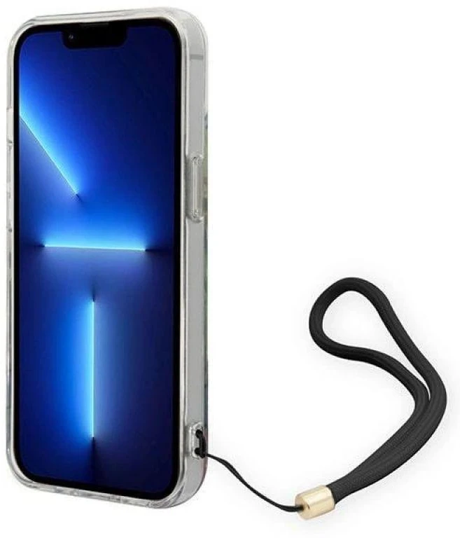 Guess GUOHCP14MHFLSB Apple iPhone 14 Plus / 15 Plus 6.7" mėlynas kietas dėklas su gėlių raštu