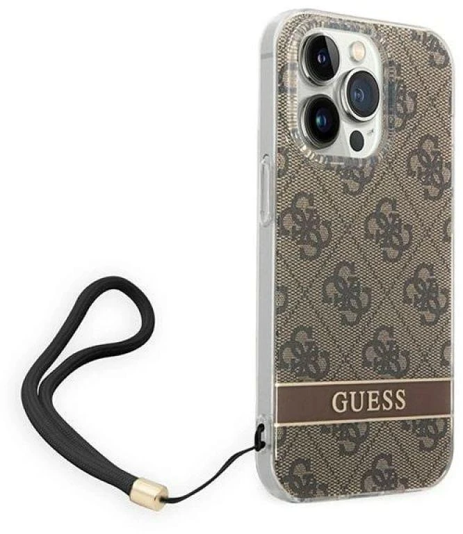 „Guess“ GUOHCP14XH4STW „Apple iPhone 14 Pro Max 6,7" ruda kietas dėklas 4G spausdinimo dirželis