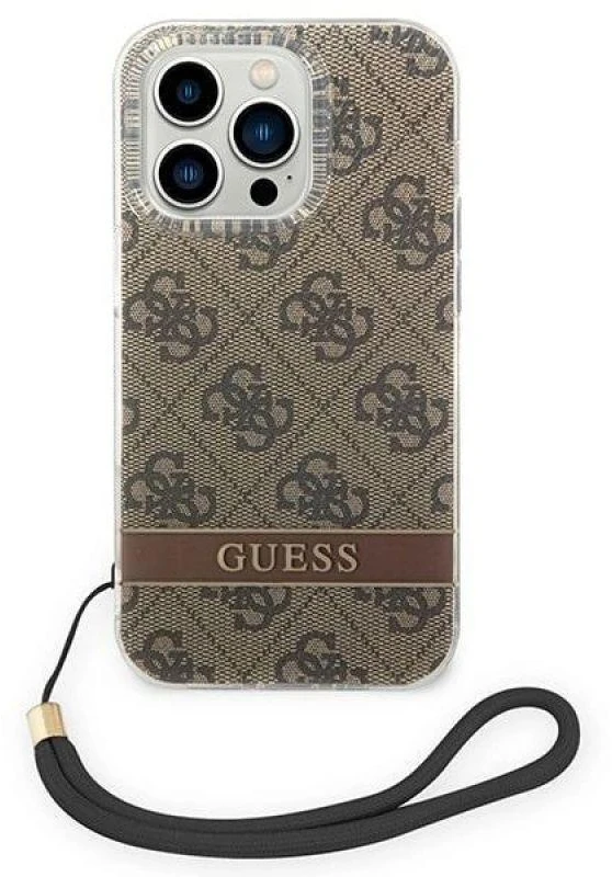 „Guess“ GUOHCP14XH4STW „Apple iPhone 14 Pro Max 6,7" ruda kietas dėklas 4G spausdinimo dirželis