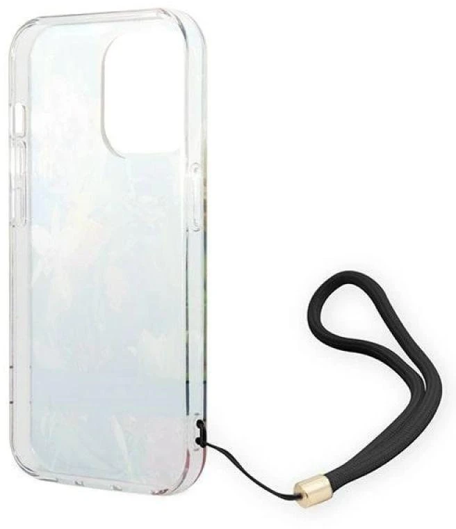Guess GUOHCP14XHFLSB Apple iPhone 14 Pro Max 6,7" mėlynas kietas dėklas su gėlių raštu