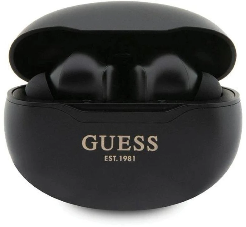 Guess Bluetooth ausinės GUTWST50EK TWS + docking station juodos spalvos Classic EST