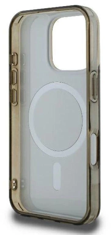 Guess GUHMP16LH4DTEW iPhone 16 Pro 6.3″ rudos spalvos kietas dėklas IML 4G Background MagSafe