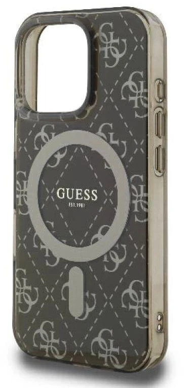 Guess GUHMP16LH4DTEW iPhone 16 Pro 6.3″ rudos spalvos kietas dėklas IML 4G Background MagSafe
