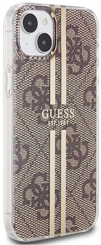 Guess GUHCP15MH4PSEGW Apple iPhone 15 Plus /14 Plus 6.7″ rudos spalvos kietas dėklas IML 4G Gold Stripe