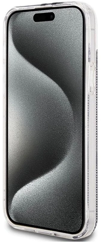 Guess GUHCP15MH4PSEGK Apple iPhone 15 Plus / 14 Plus 6.7″ juodos spalvos kietas dėklas IML 4G Gold Stripe