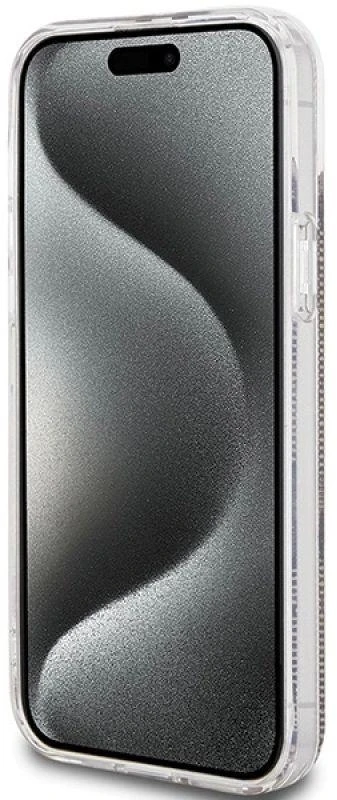 Guess GUHCP15MH4PSEGW Apple iPhone 15 Plus /14 Plus 6.7″ rudos spalvos kietas dėklas IML 4G Gold Stripe