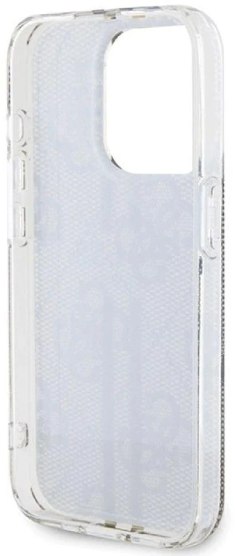 Dėklas GUESS GUHCP15LH4SGW IPHONE 15 PRO 6.1 "BROWN/BROWN HARDCASE IML 4G GOLD STRIPE