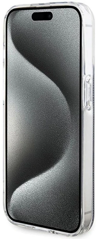 Dėklas GUESS GUHCP15LH4SGK IPHONE 15 PRO 6.1 "Juodas/Juodas HARDCASE IML 4G GOLD STRIPE